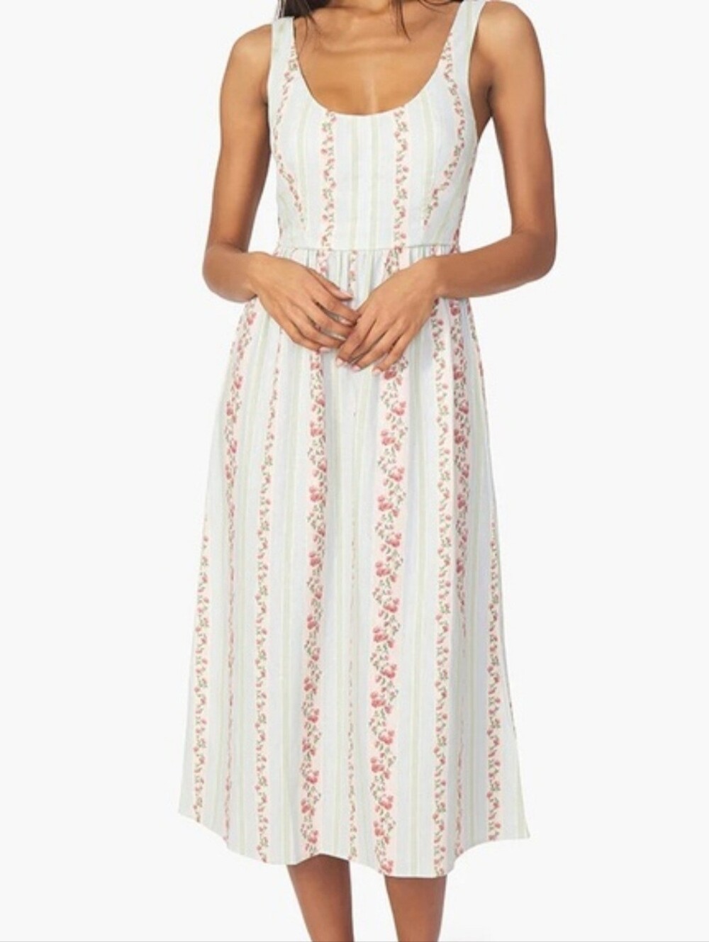 WeWoreWhat Floral Midi Victorian Corset Dress Medium NWT